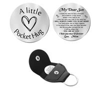 Maslasee Pocket Hug Token for Son - Emotional Gift from Mom and Dad, Birthday Graduation Keepsake, Keychain with Loving Message I Will Always Carry You in My Heart