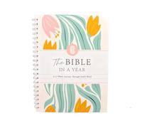 Maslasee The Bible in a Year: 52 Week Study Journal for Women, A5 Spiral Bound Bible Study Guide, Christian Journal with Daily Reading Plan, Reflection Questions, Premium Quality, Green Cover