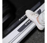 MASLEVAU 4pcs/Set Car Door Sill Plate Protectors - Black Soft Rubber Front/Rear Door Sill Scuff Plate Guard, Door Pedal Protector Stickers fit for Honda Civic (White)