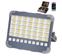 Masmejor 100W LED Rechargeable Floodlight,15000mAh Work Light with Dual Solar Panels, 10000LM Portable Security Light with Torch Mode for Camping, Garage, Fishing, Hiking, Working, Emergency