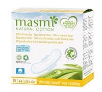 Masmi Organic Ultra Thin Day Pads with Wings Individually Wrapped Certified Organic Cotton Hypoallergenic Biodegradable Perfume Viscose Rayon Chlorine and Dioxin Free… (Single Pack)