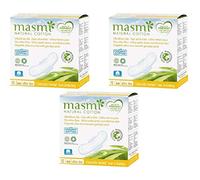 Masmi Organic Ultra Thin Day Pads with Wings Individually Wrapped Certified Organic Cotton Hypoallergenic Biodegradable Perfume Viscose Rayon Chlorine and Dioxin Free… (Triple Pack)