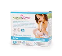 Masmi Washable Breast Pads, GOTS Certified Organic Cotton, 100 Washes, Twin PAck