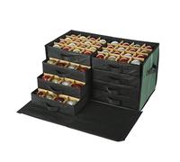 Masnest Christmas Ornament Storage Box - 8 Separate Trays, Stores 128 Ornaments - Non-Woven Fabric Christmas Ornament Storage Containers - 3 Inch Ornaments Organizer Compartments - Green