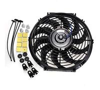 MASO 12" Universal Radiator Cooling Fan 12V 80W Electric Intercooler Fan Car Engine Fans+ Fitting Kit (Black)