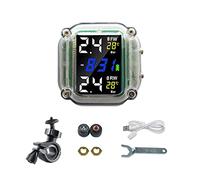 MASO 1pc Motorcycle Tire Pressure Monitoring System, External Tire Pressure Sensor, Real-Time Monitoring Tires' Pressure & Temperature for Two-Wheeled Motorcycle, Transparent