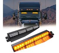 MASO 33" Amber 32 LED Emergency Hazard Warning Dash Strobe Light Bar Traffic Advisor, Waterproof Windshield Mount Amber LED Light Bar with Suction