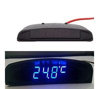 MASO Car Digital Clock 4In1 Date Clock Voltmeter Thermometer Voltage Monitor 12V Original Car Interior Exterior Multifunction Blue