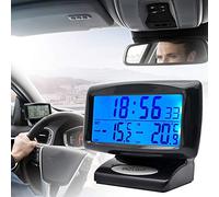 MASO Car LCD Digital Temperature Clock 2 in 1 Indoor Outdoor Thermometer with Blacklight Function