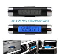 MASO Car Temperature Clock Universal Auto Dashboard Digital Clocks with Blacklight and LCD Screen Adjustable Vehicle Temperature Gauge Support 12h/24h transformation modes