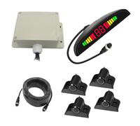 MASO Cars Parking Assistance Reversing Radar w/4 Sensors, Alarm Buzzer Reminder for Safe Driving, 12V-24V Vehicles Reverse Backup Radar System with LED Display Front/Rear Parking Sensors