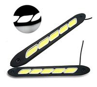 MASO LED Daytime Running Lights 2Pcs LED Strip Lights 12V 6W High Power Waterproof Flexible DRL Driving Fog Lights with Self-Adhesive Tape Universal for 12V Car Vehicle