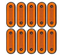 MASO Oval Side Fender Marker Indicator Lights Waterproof, 10-Packs Surface Mount LED Clearance Side Marker Lights, Fit for 12V-24V Lorry Trailer Truck Boat Marine - Amber Lens Amber Light