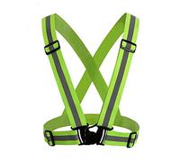 MASO Reflective Vest Reflective Night Running Vest with Adjustable Strap & Breathable Holes, Ultrathin Lightweight Safety Vest with 360°High Visibility GREEN