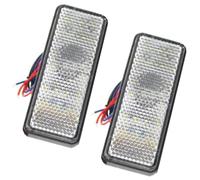 MASO Side Marker Lights Trailer Clearance Stop Turn Signal Lights Clear Lens White Light, for 12-24V Truck Pickup RV Bus, 3.5" Surface Mount 24-LEDs Fender Front Rear Running Light 2-Pack