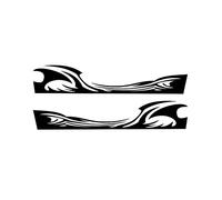 MASO Universal Vinyl Waterproof Decal Decoration Wave Flame Graphics Car Body Side Stickers (Black) for Truck SUV Off-Road Vehicles, Car Stripe Decals