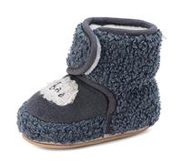 MASOCIO Baby Booties Boys Girls Newborn Infant Boots Boy Girl Winter Warm Slippers Crib Pram First Walking Shoes Size 4 UK Child 12-18 Months Navy Blue