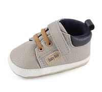MASOCIO Baby Shoes Boys First Walking Toddler Trainers Pre Walker Steps Boy 0 Infant Size 2 UK Child Grey 3-6 Months