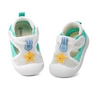 MASOCIO Baby Shoes Sandals Toddler Boys Girls First Walking Pre Walkers Summer Soft Sole Trainers Infant Size 5.5 UK Child White