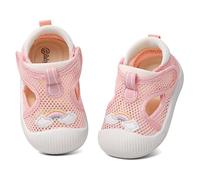 MASOCIO Baby Shoes Sandals Toddler Girls First Walking Pre Walkers Summer Soft Sole Trainers Infant Size 5.5 UK Child Pink