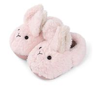 MASOCIO Girls Slippers Kids Fluffy Novelty Slippers Toddler Children Girl Plush Cute Winter Funny House Shoes Animal Infant Size 7.5 8 UK Child Bunny Pink