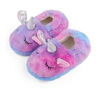 MASOCIO Girls Slippers Kids Winter Fluffy Slippers Toddler Children Girl Cute Funny Plush House Shoes Infant Size 11.5 12 UK Child Animals Colourful