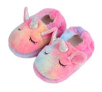 MASOCIO Toddler Slippers Girls Kids Winter Fluffy Slippers Children Baby Girl Cute Funny Plush House Shoes Infant Size 7 7.5 UK Child Animals Colourful 1
