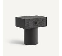 Mason Bedside Table in Solid Oak and Veneer with Coffee-Coloured Staining Ground Coffee