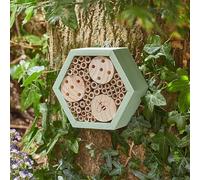 Mason Bee House HexBox, FSC1 Bee Hotel, Wood & Bamboo Construction, 13 x 15 x 6 cm