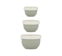 Mason Cash Bakers Options | Earthenware Sage Green & White | Classic Bakeware for Dough, Pastry & Cake Mixing | Dishwasher & Freezer Safe (Measuring Cups Set 3)