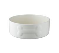 Mason Cash Colour Mix Cat Dog Bowl Embossed Design Durable Stone 20cm Grey Cream