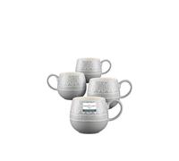 Mason Cash 'impressions' Set Of 4 Leaf Mugs In Grey Grey One Size