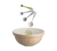 Mason Cash In The Forest Cane Bear Mixing Bowl 24Cm & Set Of 4 Measuring Spoons