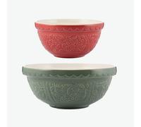 Mason Cash In The Forest Mixing Bowl Set - Green Owl S18 & Red Hedgehog S30