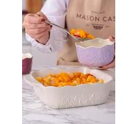 Mason Cash in The Meadow Cream Square Baker 20 x 20cm | 1.1 Litre Floral Embossed Stoneware Oven-to-Table Dish for Baking, Vegetables & Desserts