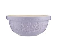 Mason Cash in The Meadow Mixing Bowl 24cm | 2 Litre Earthenware Bowl with Embossed Floral Design - Ideal for Dough, Pastry, Cake & Cookie Mixes | Dishwasher Safe