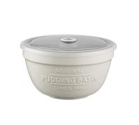 Mason Cash Innovative Kitchen 900ml Pudding Basin with Lid | Stoneware Steaming Bowl with Vented Base & Sealing Rim | Ideal for Puddings, Baking, Ser