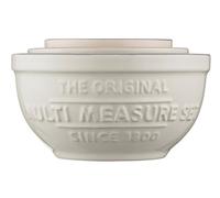 Mason Cash Innovative Kitchen Stoneware Nesting Measuring Cups, Set of 3, White / Grey / Pink
