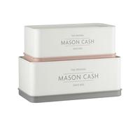 Mason Cash Innovative Kitchen Set of 2 Storage Tins | Nesting Cake & Loaf Tins with Elevated Base for Serving | Ideal for Cakes, Breads, Cookies & Muffins