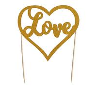 Mason Cash Love Gold Glitter Cake Topper