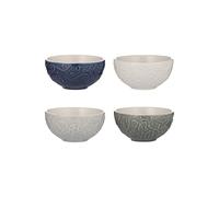 Mason Cash Nautical Preparation Bowls | Set of 4 | 175ml Capacity Each | Stoneware Pinch Pots with Embossed Sea Life Design | Dishwasher & Microwave Safe | Ideal for Ingredients, Dips & Desserts