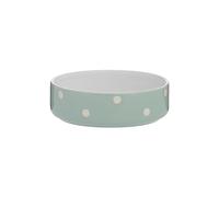 Mason Cash Polka Dot Sage Green Pet Bowl 13cm | 300ml Capacity | Stoneware Cat & Small Dog Bowl | Durable, Dishwasher & Freezer Safe | Textured Dot Design