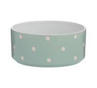 Mason Cash Polka Dot Sage Green Pet Bowl 18cm | 1.4 Litre Capacity | Stoneware Pet Bowl for Food & Water | Durable, Dishwasher & Freezer Safe | Textured Dot Design