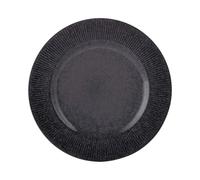 Mason Cash Reactive Linear Dinner Plate, Black, Size 27cm