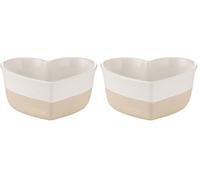 Mason Cash Rustic Charm Heart Shape Baker 375ml Stoneware Baking Dish with Debossed Heart Motif Durable and Stylish for Baking Cooking & Serving (Pack of 2)