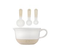 Mason Cash Rustic Charm Set Of 3 Measuring Spoons & 1 Batter Bowl 26Cm - Cream Multi One Size