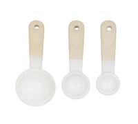Mason Cash Rustic Charm Measuring Spoon Set 4-Piece Stoneware Set with Elegant Heart Motif Includes 1 Tbsp, 1 TSP, ½ TSP, ¼ TSP, Cream, Beigh