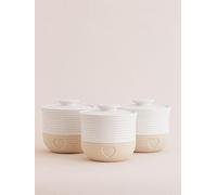 Mason Cash Rustic Charm Set Of 3 Storage Jars Cream