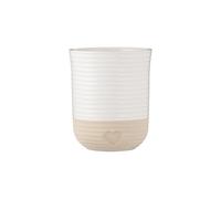 Mason Cash Rustic Charm Utensil Holder Stoneware with Debossed Heart Motif Durable Large Capacity for Kitchen Tools & Gadgets Stylish Countertop Organizer