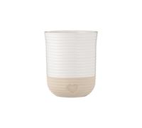 Mason Cash Rustic Charm Utensil Holder Stoneware with Debossed Heart Motif Durable Large Capacity for Kitchen Tools & Gadgets Stylish Countertop